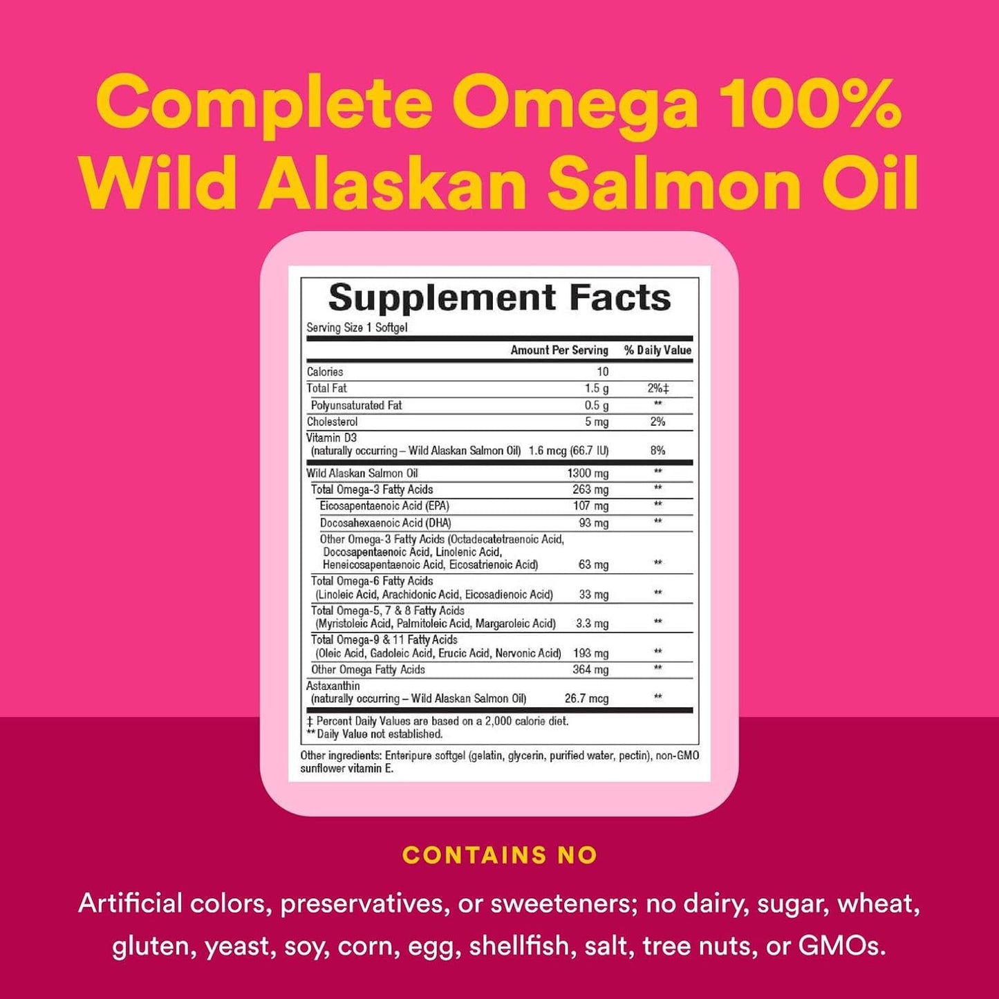 Complete Omega by Natural Factors, Wild Alaskan Salmon Oil, Supports Heart and Brain Health with Omega-3 DHA and EPA, 180 softgels (180 servings)