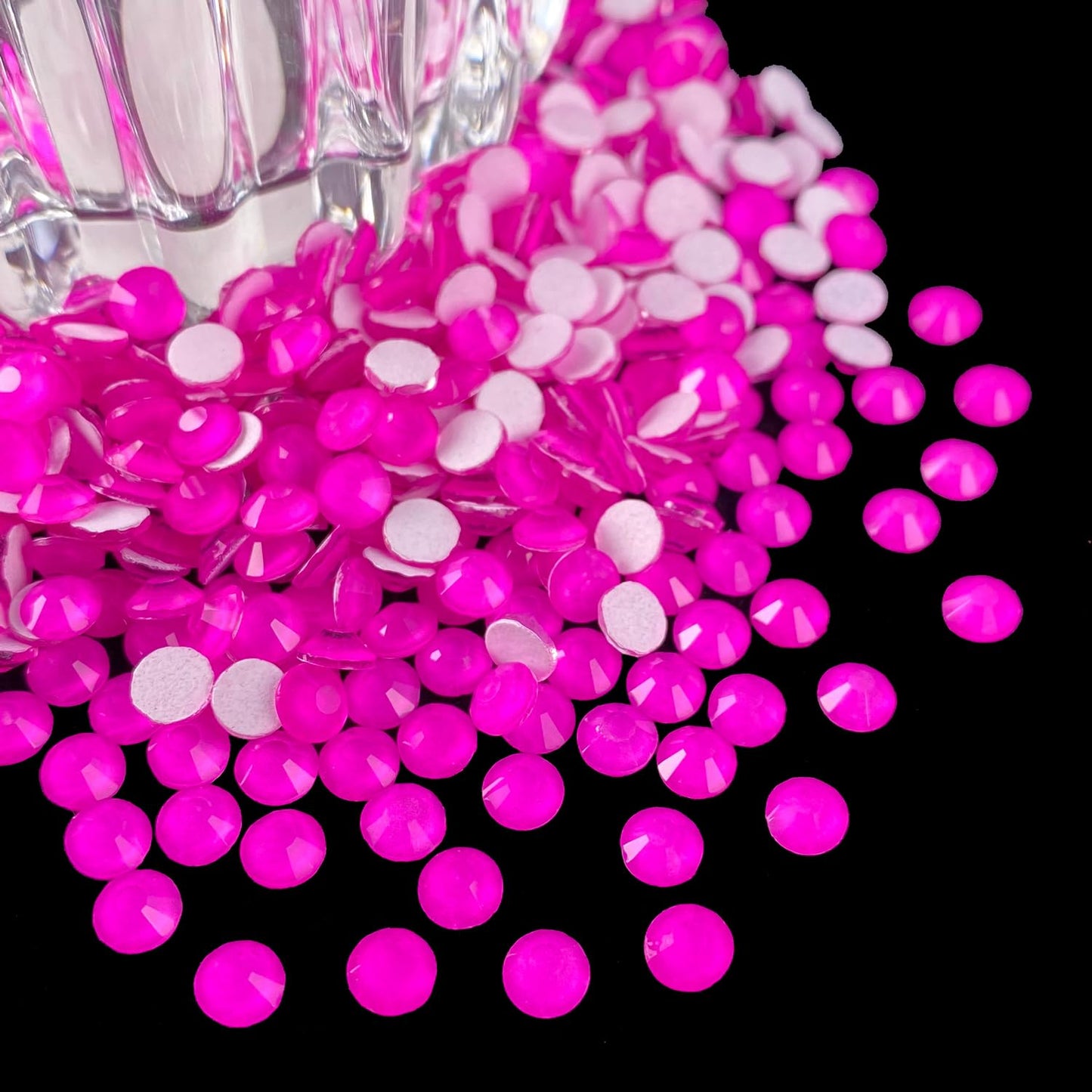 Flatback Glass Rhinestones,Bedazzler Gems 1440pcs Non Hotfix Crystal Rhinestones for Nail Charms Crafts Clothes Tumblers,Rosy Pink Neon,SS10