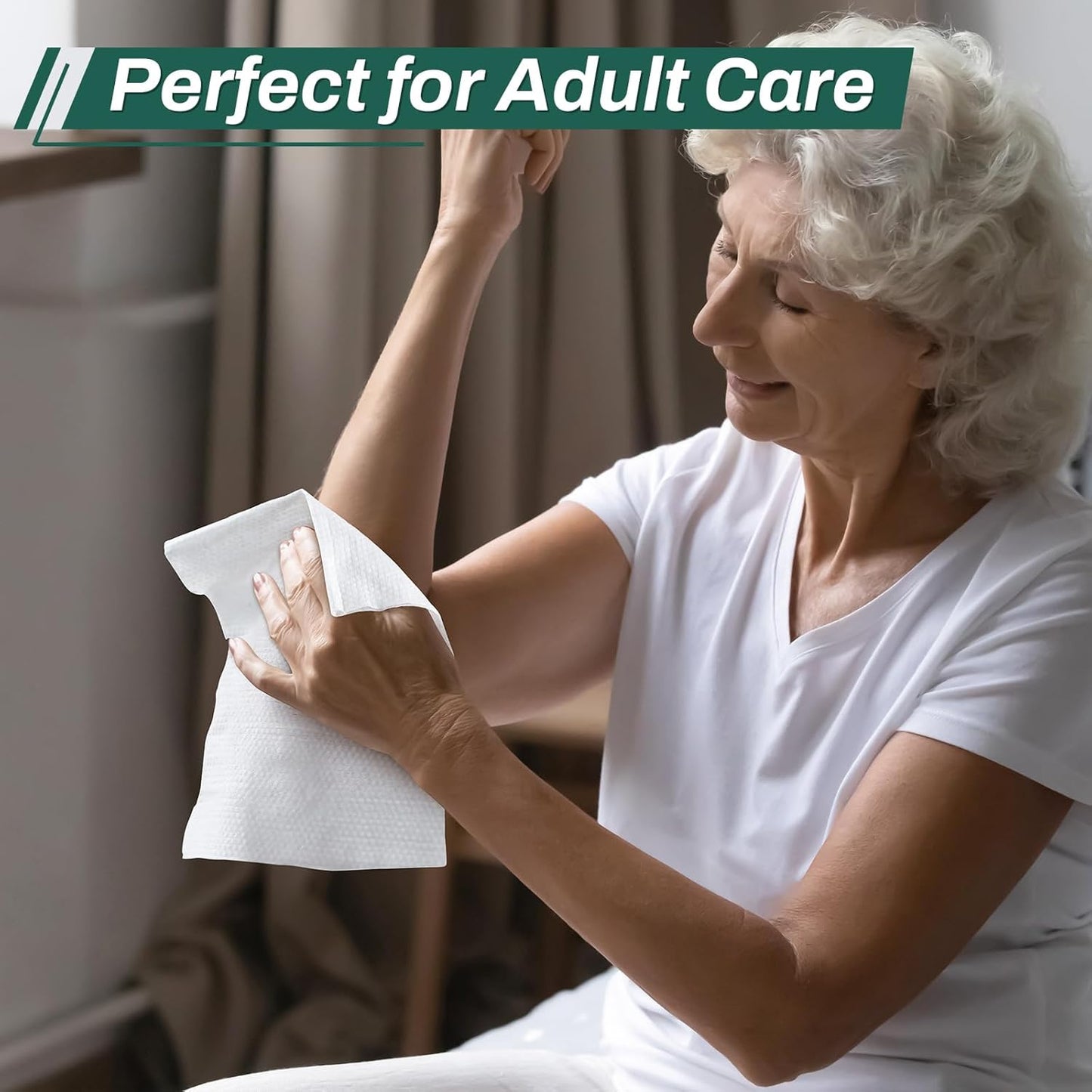 [360 Count] Adult Wipes for Elderly, 8" x 12" Extra Large Adult Wipes for Incontinence & Cleansing - Disposable Washcloth for Elderly Bathing No-Rinse - Vitamin E & Aloe