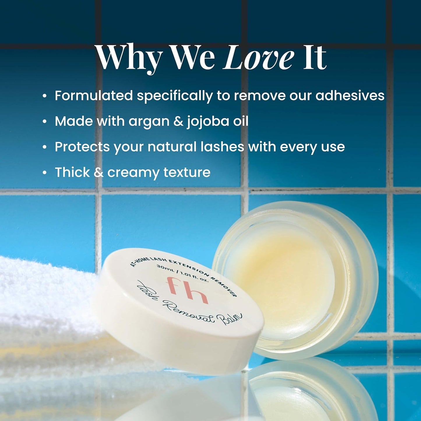 FlutterHabit Lash Removal Balm for Eyelash Adhesive and False Eyelashes, DIY Eyelash Extension Remover, Lash Remover for Lash Extensions, 30mL