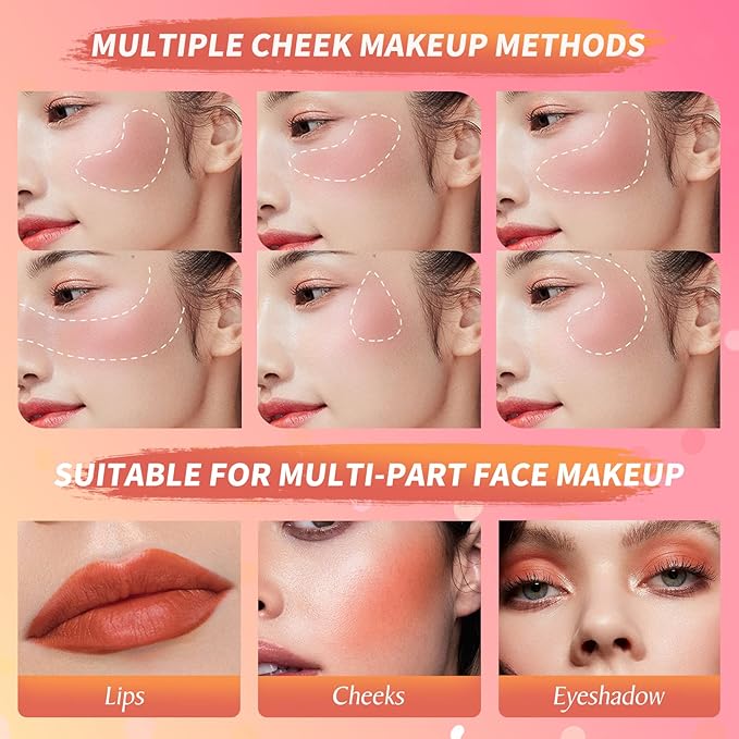 Liquid Blush Makeup Wand, Cream Liquid Blush with Cushion Applicator For Cheeks Tint, Natural-looking, Glow Dewy Finish, Weightless Blendable Liquid Blush Stick | #105 ARDOUR-Red Brown