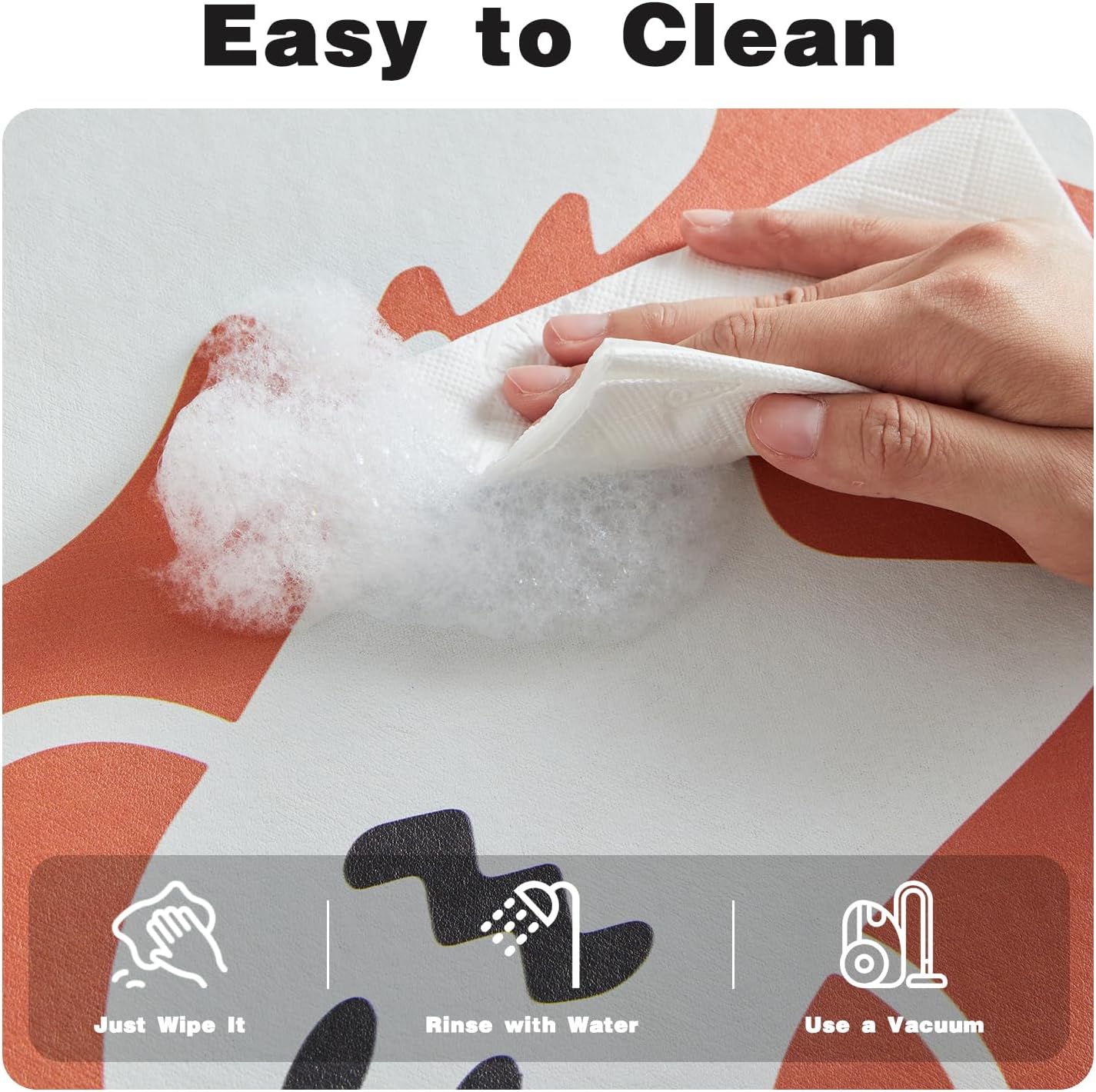 Halloween Bath Mat, Thin Halloween Bathroom Rug Non Slip Quick Dry Bath Mat Fits Under Door Thin Floor Mat Halloween Decor, 24''x36'', Cute Ghosts Orange