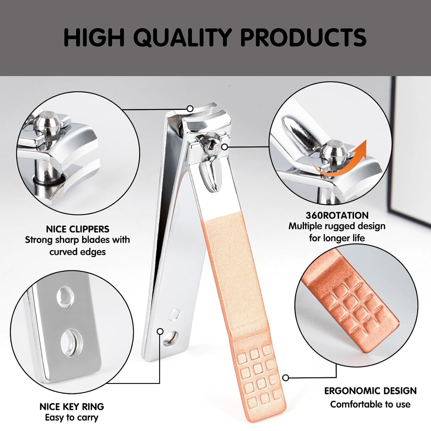 Nail Kit, Manicure Kit, Nail Care Kit for Women, Manicure Pedicure Set, Nail Clippers Toenail Clippers Kit, Professional Manicure Kit Pedicure Kit, Pink Travel Case, Set of 12.