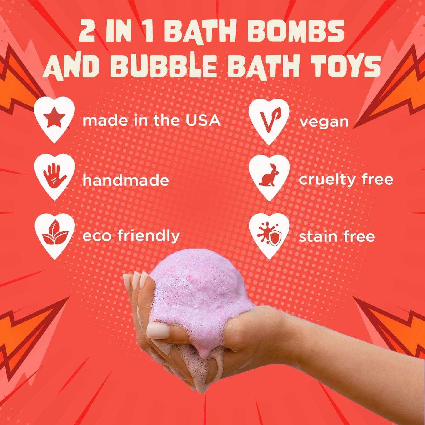 Superhero Bath Bombs for Kids & Boys with Surprise Hero Toys Inside (1 Pack) - Large Bubble Bomb for Boys & Girls - Gift for Children & Boo Basket Stuffer for Boys, USA Made by Two Sisters