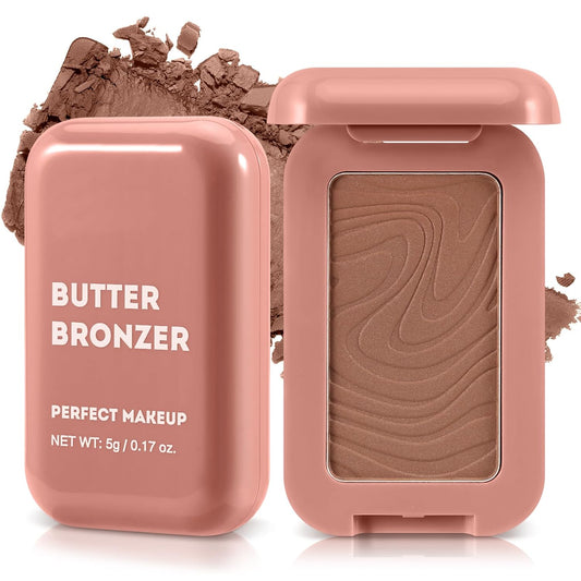 Boobeen Soft Matte Bronzer, Contour Palette for Face, Bronzing & Blush Powder for Contouring, Long-lasting Buildable Bronzed Shimmer
