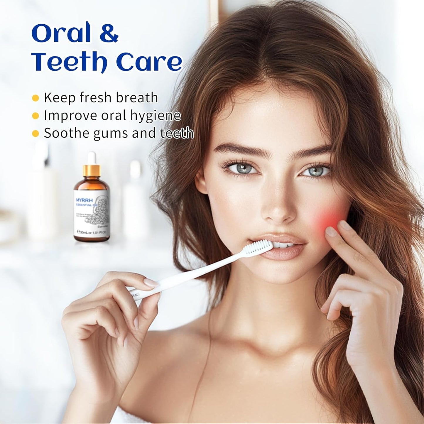 HIQILI Myrrh Essential Oil, for Skin, Massage, 100% Pure & Natural - 1.01 Fl Oz