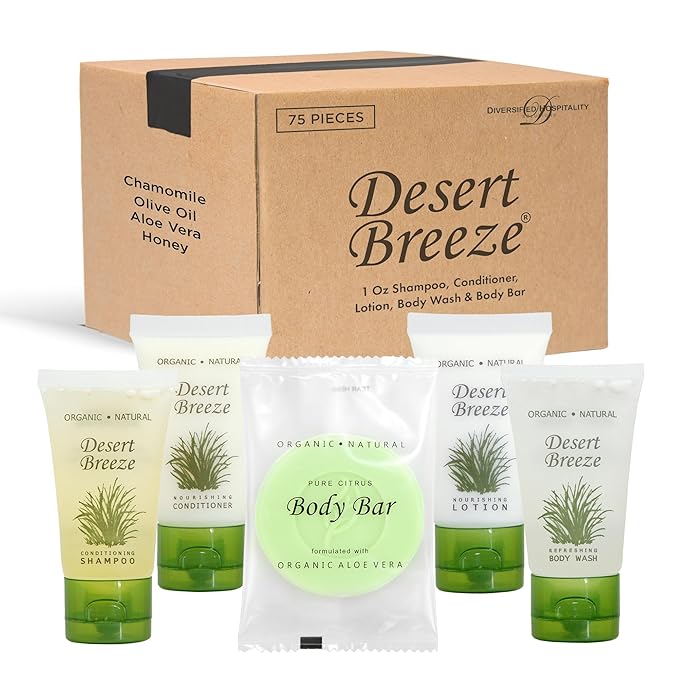 Desert Breeze | 1-Shoppe All-In-Kit | Hotel Size Amenities Set | Hotel/AirBnB/VRBO/Vacation Rental Soap Set | (75 pcs)