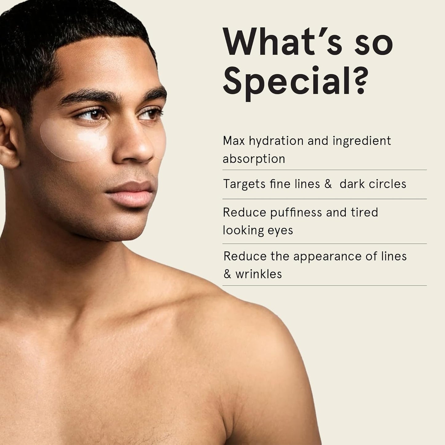 BRO MASK Under Eye Patches for Men Skin Care | Cooling Eye Masks for Dark Circles and Puffiness, Anti Aging Hydrogel Pads with Bakuchiol, Caffeine & Niacinamide, Eye Bags Treatment for Men (4X6 Pairs)