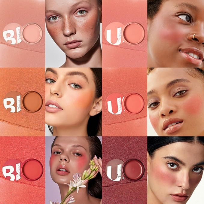 MAEPEOR Cream Blush 9 Color Smooth High-Pigmented Buildable Face Blush Long-Lasting Natural Look Face Blush for Cheeks (Color 06)