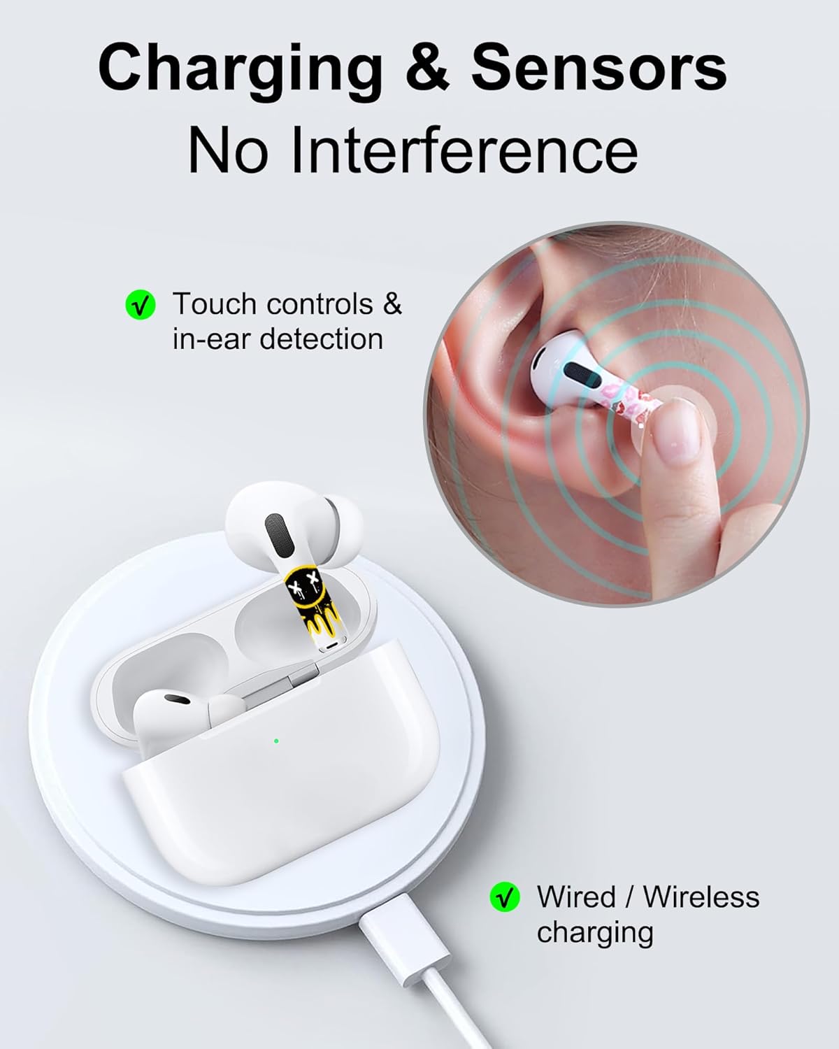 ROCKMAX for AirPods Pro 2 Skin Accessories, Fashion Girl Sticker Wrap for AirPods, Unique Gifts for Women and Girls, Customized Tattoos Compatible to AirPods Pro 2nd Generation Case Cover