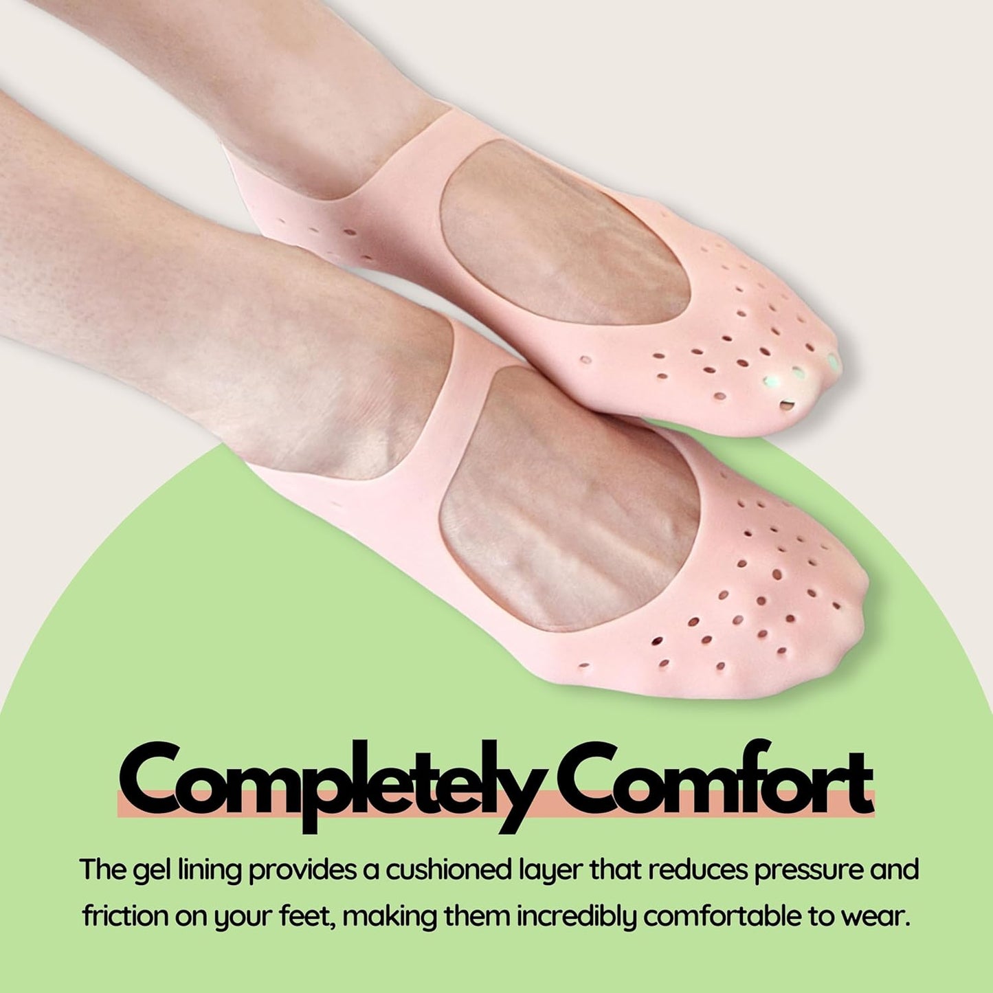 Moisturizing Gel Socks - Hydrating Spa Treatment for Soft, Smooth Feet, Ideal for Dry, Cracked Heels and Rough Skin (Large, 1 Pair)