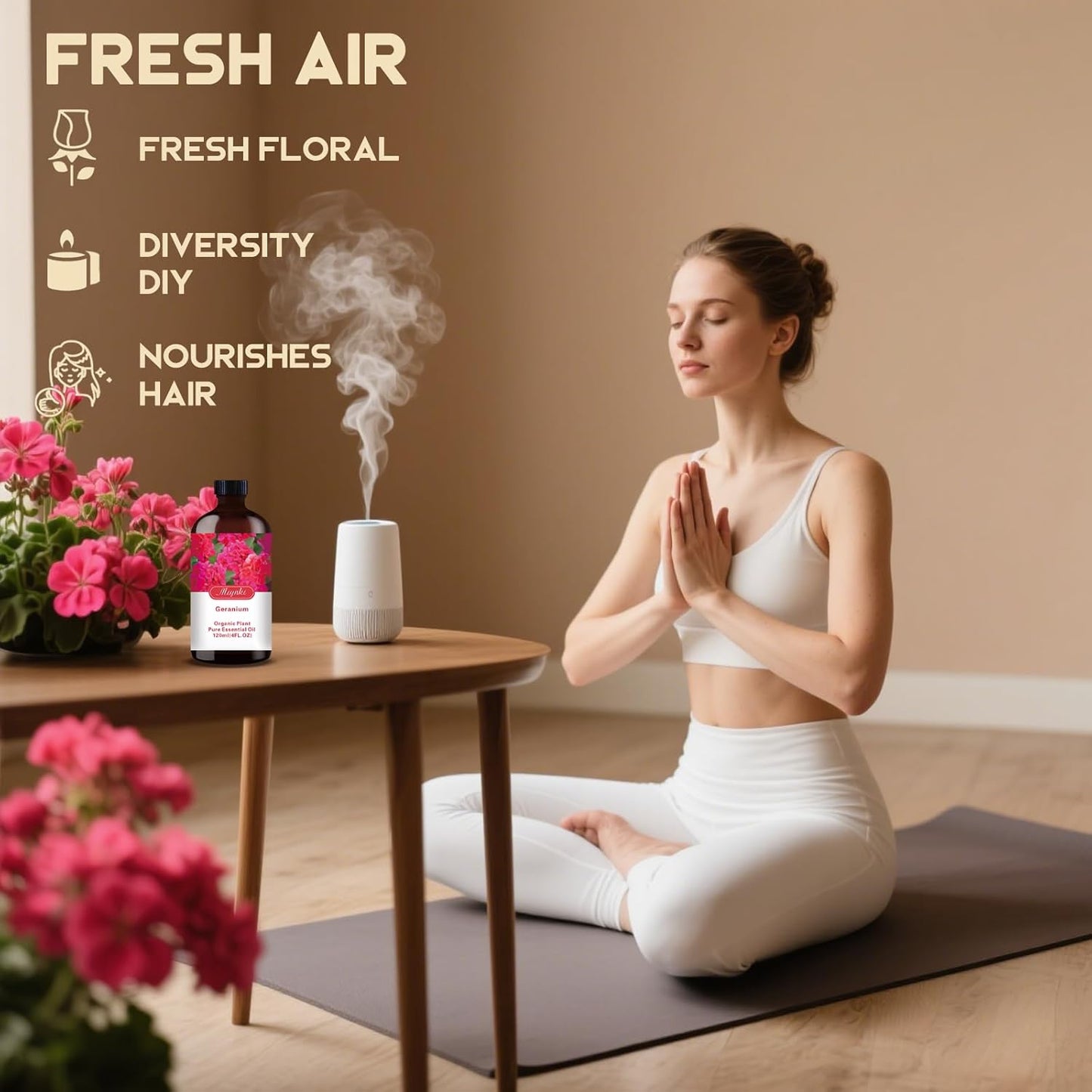 Geranium Essential Oil-Geranium Fragrance Oil 4.33oz (130ml)-100% Pure Natural Scent for Diffusers, Candles, Soap Making & Aromatherapy-Relaxing Home & Gift Essential Oil for Bath, Massage