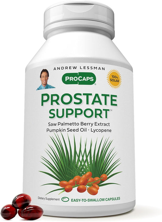 ANDREW LESSMAN Prostate Support Supplement for Men's Health, 360 Softgels, No Additives - Saw Palmetto for Men, Pumpkin Seed Oil, Lycopene, Omega-3 for Prostate Health, Urinary, Bladder Function