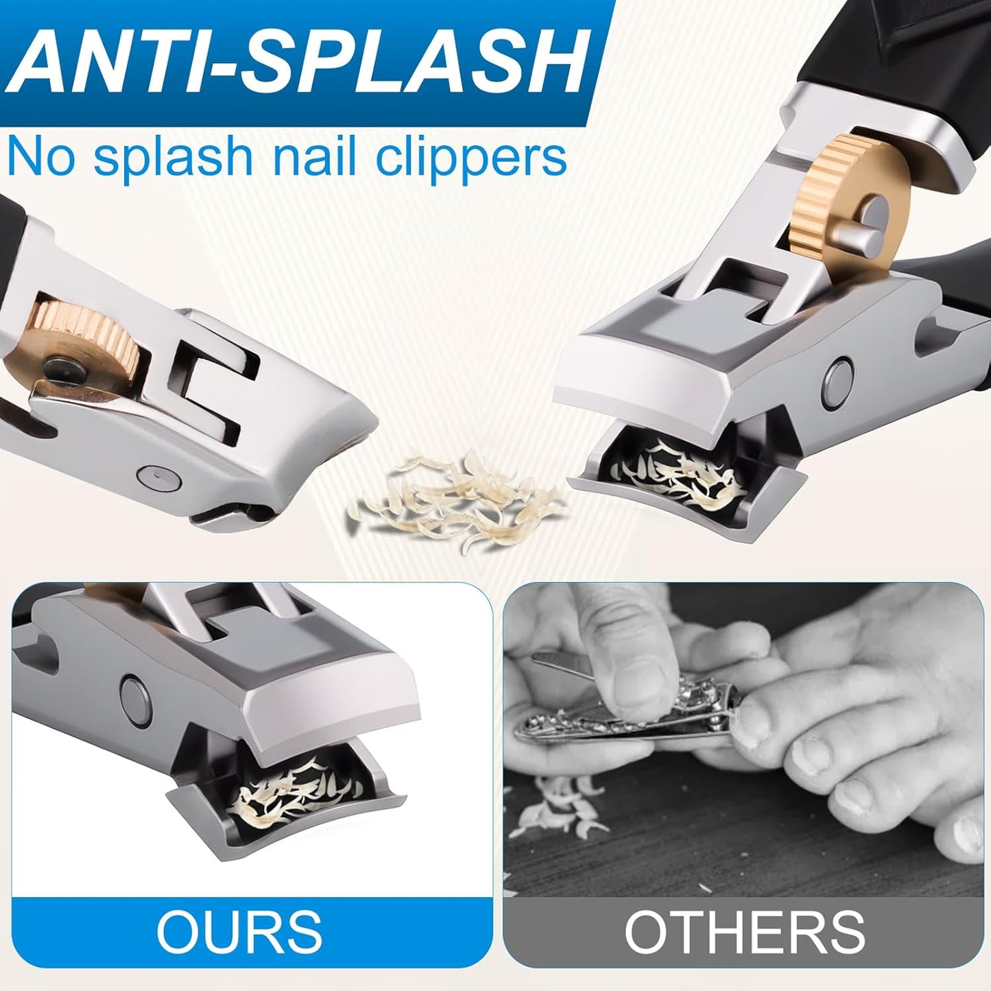 Fanyil Orthoclip, Toenail Clippers for Thick Toenails for Seniors, Wide Jaw & Angled Tip Clippers for Thick & Ingrown Toenails, Ultra Sharp Slanted Nail Clippers with Long Handle for Men Women