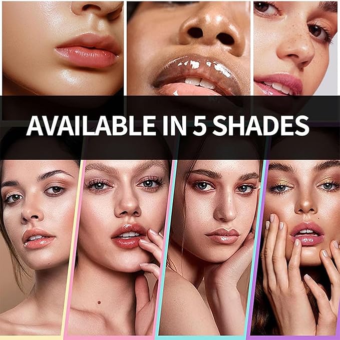 Hydrating Lip Glow Oil, Lip Oil Gloss Transparent Toot Tinted Nourishing Long Lasting Repairing Lightening Lip Lines (CLEAR) 0.2 OZ