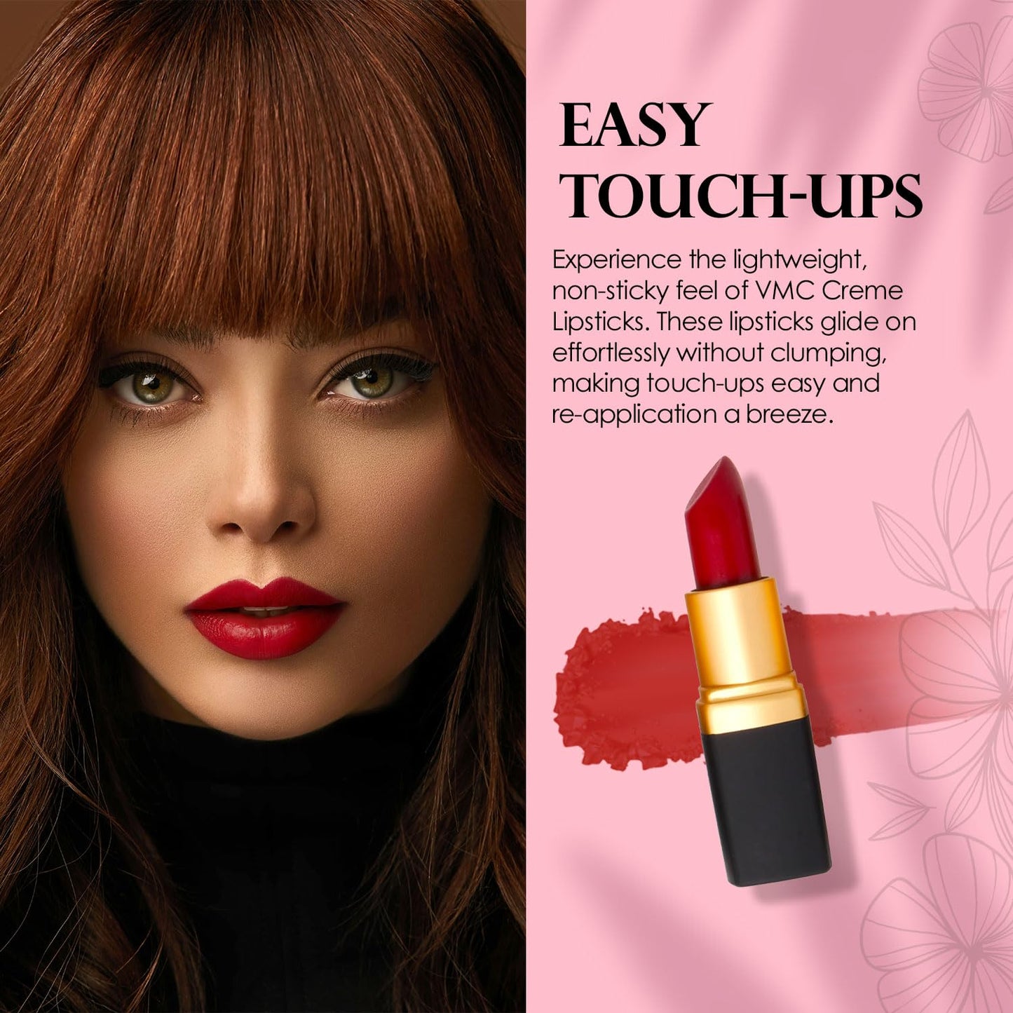 Vera Moore Creme Lipstick, Long Lasting, Lightweight, Moisturizing Opaque Color with Staying Power, Fragrance, and Paraben Free Cosmetics Soft Lipstick (Cranberry)