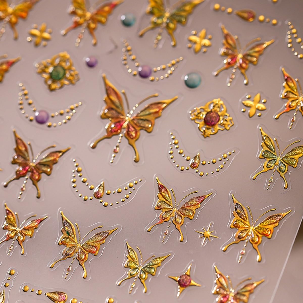 Gold Butterfly Nail Art Stickers 5D Embossed Butterflies Nail Decals Self Adhesive Luxury Shiny Nails Art Design Manicure Supplies Charm for Women Nails Decorations Accessories