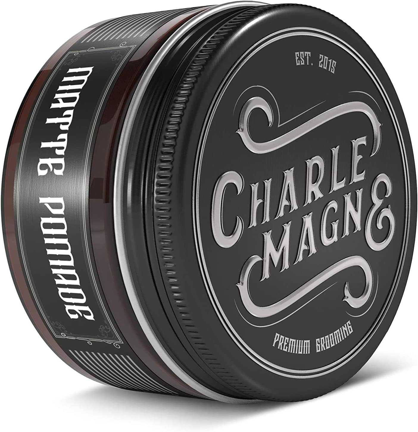 Charlemagne Matte Hair Pomade for Men – Medium Hold, 100 ml, Leather Scent – Water-Based Matte Pomade Styling Hair Cream for Men – Developed by Barbers, Made in Germany