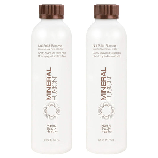 Mineral Fusion Acetone Free Nail Polish Remover, Gentle, Non-Drying, Regular & Gel Polish, 6 fl oz (2 Pack), Vegan & Cruelty-Free Nail Care for Women and Men