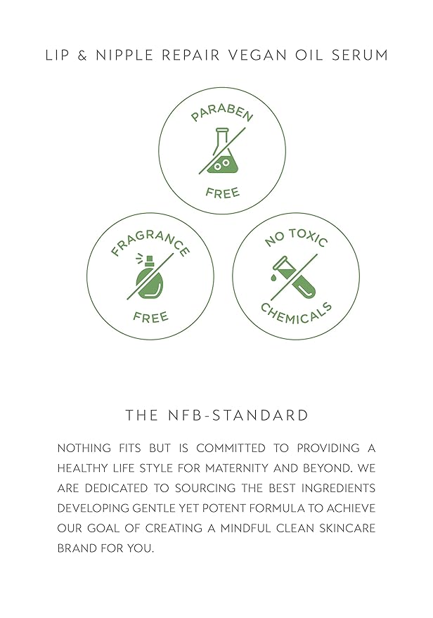 NOTHING FITS BUT Lip & Nipple Repair Oil Serum for Maternity & Nursing, Lanolin Free, Safe for Breastfeeding and Cracked Nipple (0.8 Fl Oz / 25 ml)