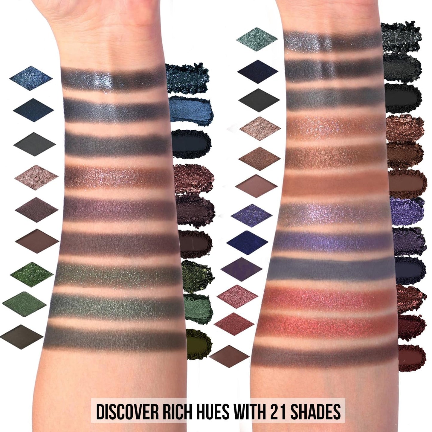 Black Smokey Eyeshadow Makeup Palette, Dark Smoky Eye Shadow Palettes for Halloween Goth Make up Glitter Shimmer Matte Pallets, Midnight Masquerade 21 Colors Brown Neutral Naked, Talc Free