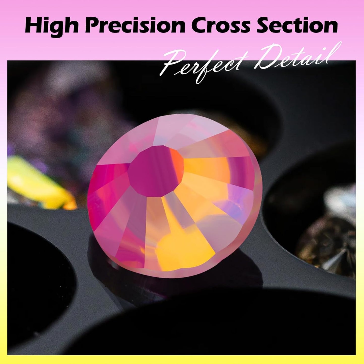 F Rose Flatback Rhinestones, Glass Rhinestones for Nail Art and Craft, Glue Fix, Loose Crystal Gemstones(F Rose, SS12, 1440pcs, 2.9-3.0mm)