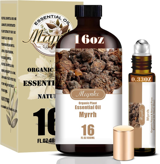 Myrrh Fragrance Oil-Myrrh Essential Oil 16.33oz (490ml)-100% Pure Natural Scent for Diffusers, Candles, Soap Making & Aromatherapy-Relaxing Home & Gift Essential Oil for Bath, Massage