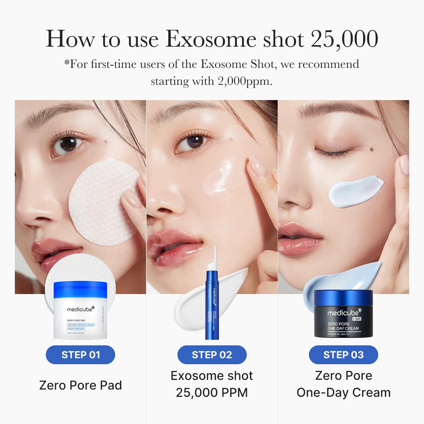 medicube Zero Exosome Shot 7,500 PPM Spicule Facial Serum | Liquid Skin Booster Serum | Exosome, AHA+BHA+PHA | Pore Care, Dead Skin Cells, Skin Texture | Korean Skin Care 1.01 fl.oz