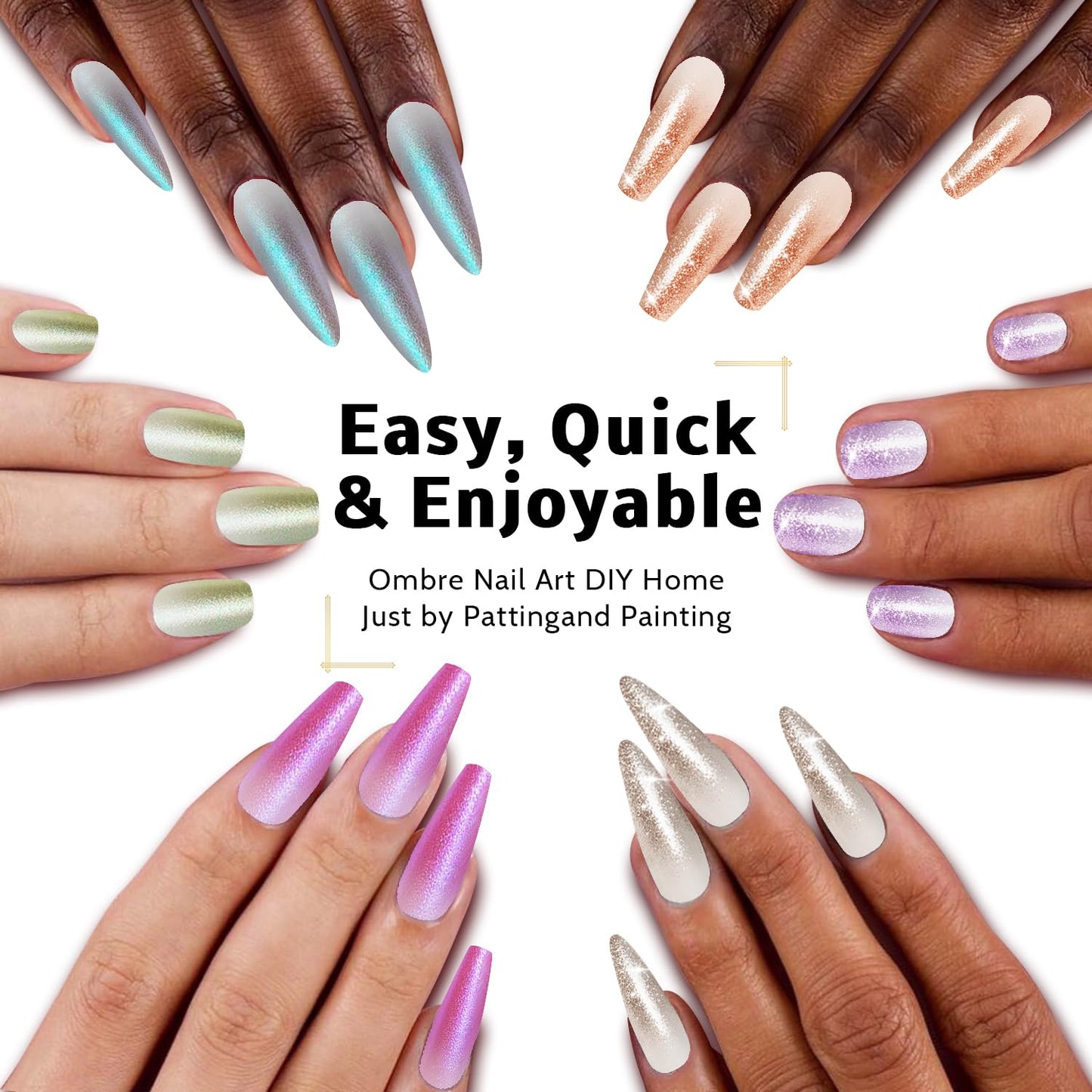 Sponge Pat Paint Nail Gel, Ombre Nails Gradient Gel Nail Blush Blooming Aura Nails Drawing Stripper Floral Painting DIY Nail Art, No Wipe, UV/LED Curing (16 Colors E)