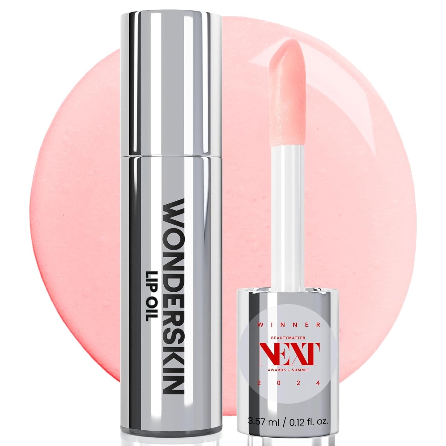 Wonderskin Lip Oil Rehab Serum - Tinted Lip Oil, Hydrating, Moisturizing, and Non-Sticky Coral Pink Tint Serum for Dry Lips (Lover)