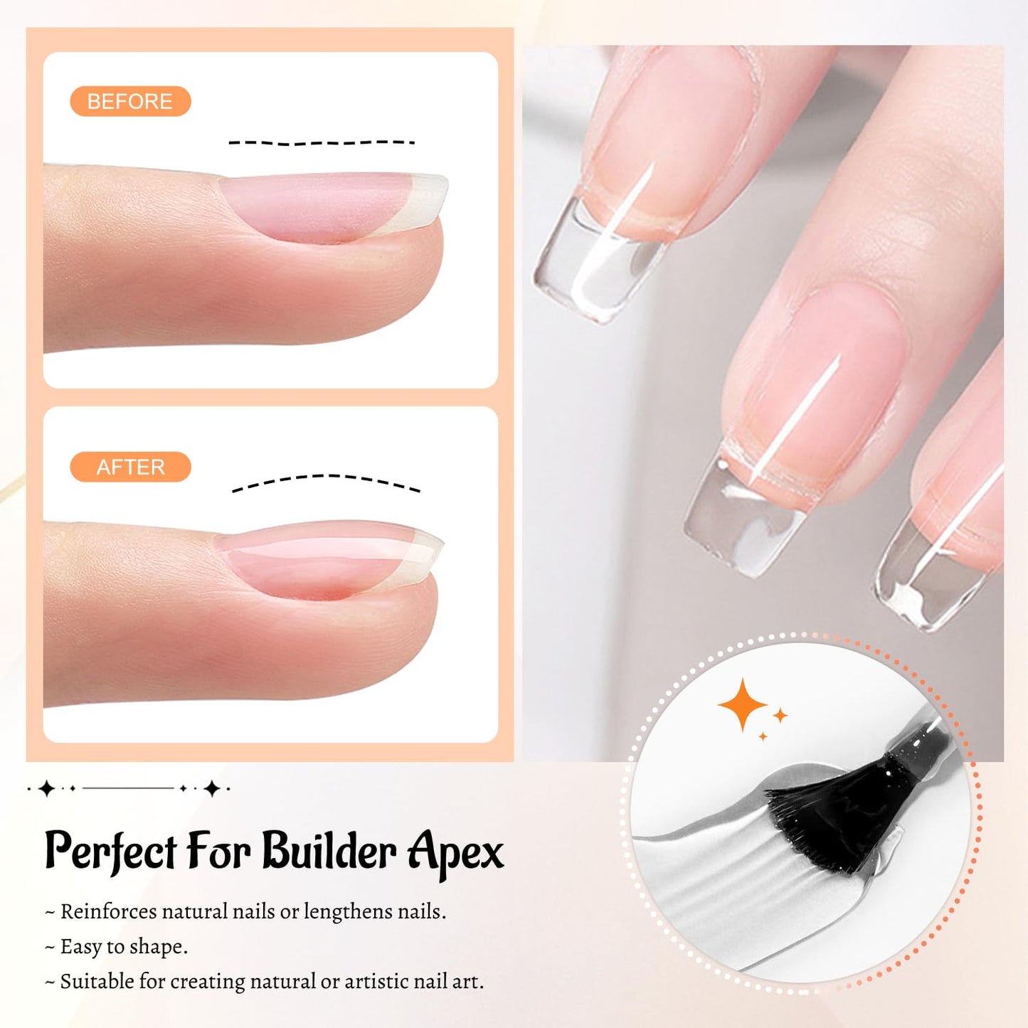 JODSONE 4Pcs Base Coat Top Coat Nail Primer Builder Gel for Strong Long Lasting Manicures Prep Protect and Perfect Your Nails 16.5ml Each Salon Quality Set