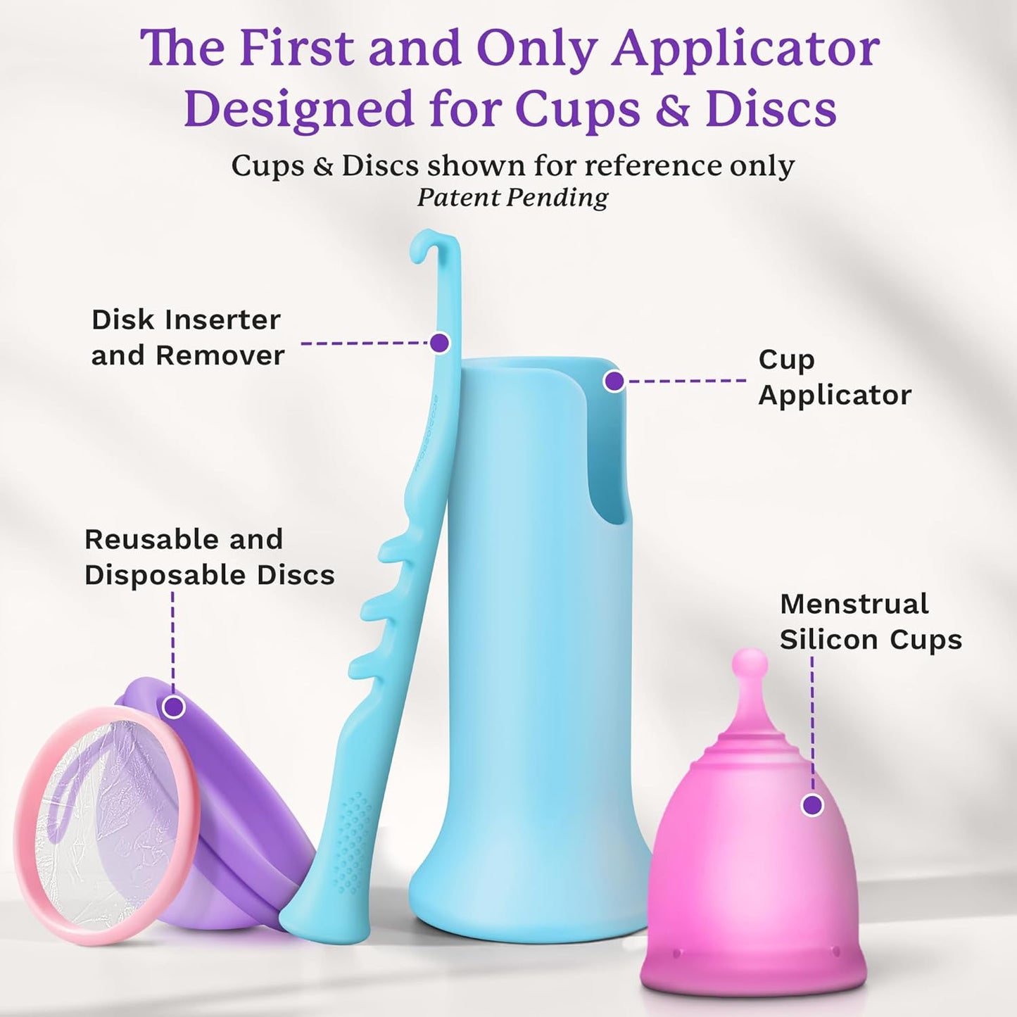 Ecoblossom Complete Menstrual Cup Kit - Small & Large Reusable Period Cups, Silicone Sterilizer Holder, Cleansing Wash, Water-Based Lube, and Easy-Insert Disc Applicator - All Inclusive Set