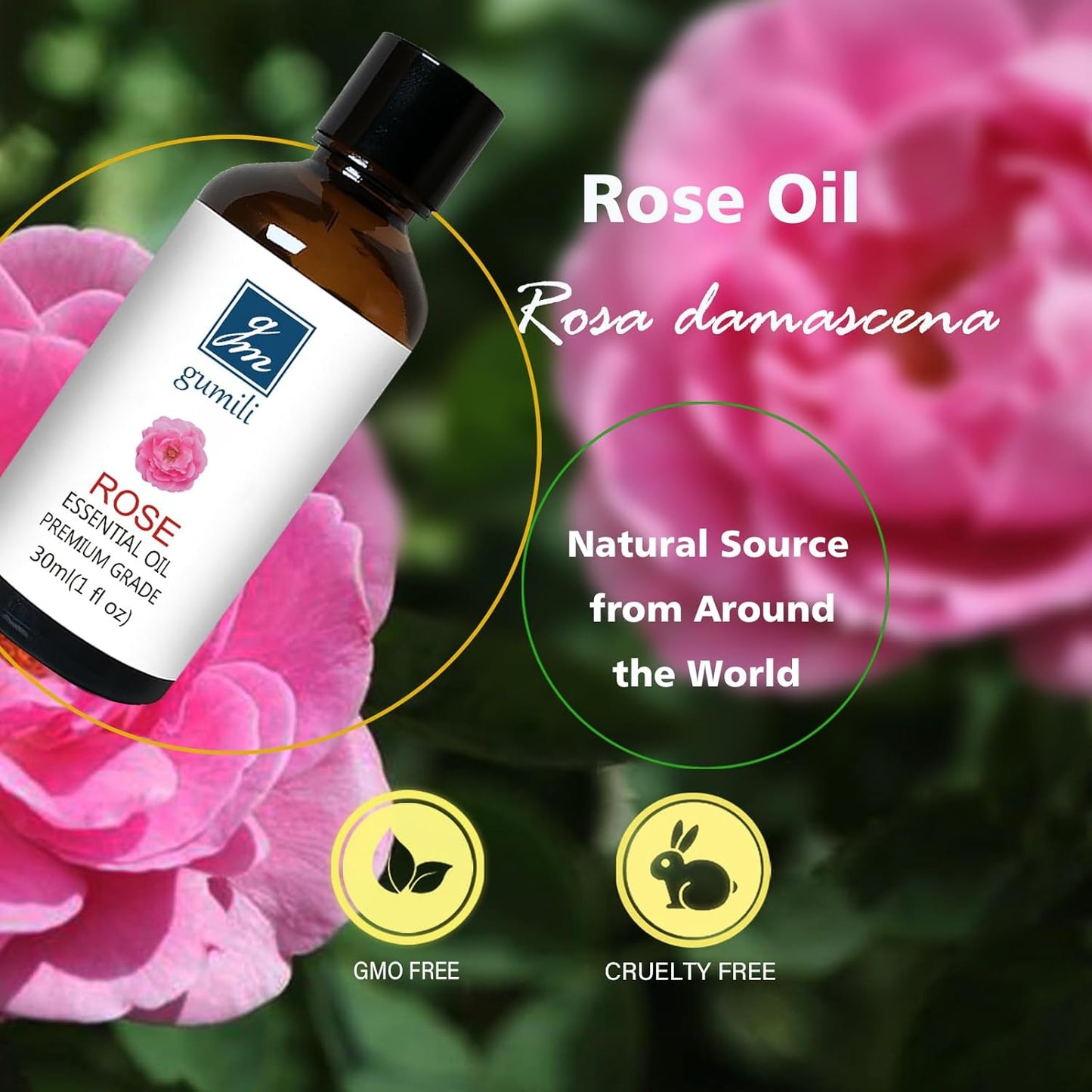 Rose Essential Oil, Home Fragrance Scent Oil for Diffuser, Skin, Hair, Candle, Soap, Dryer Balls, Laundry - 1 oz/30ml