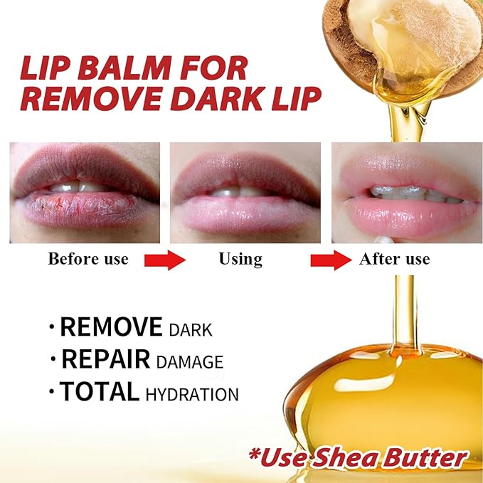 Moisture Lip Balm Lip Cream Hydrate Smooth Shea Butter Extract for Removing Dark Lip Promoting Skin Regeneration Making Lip Soft Tender & Autumn Winter Season Women Man Girl Boy Daily Lip Care