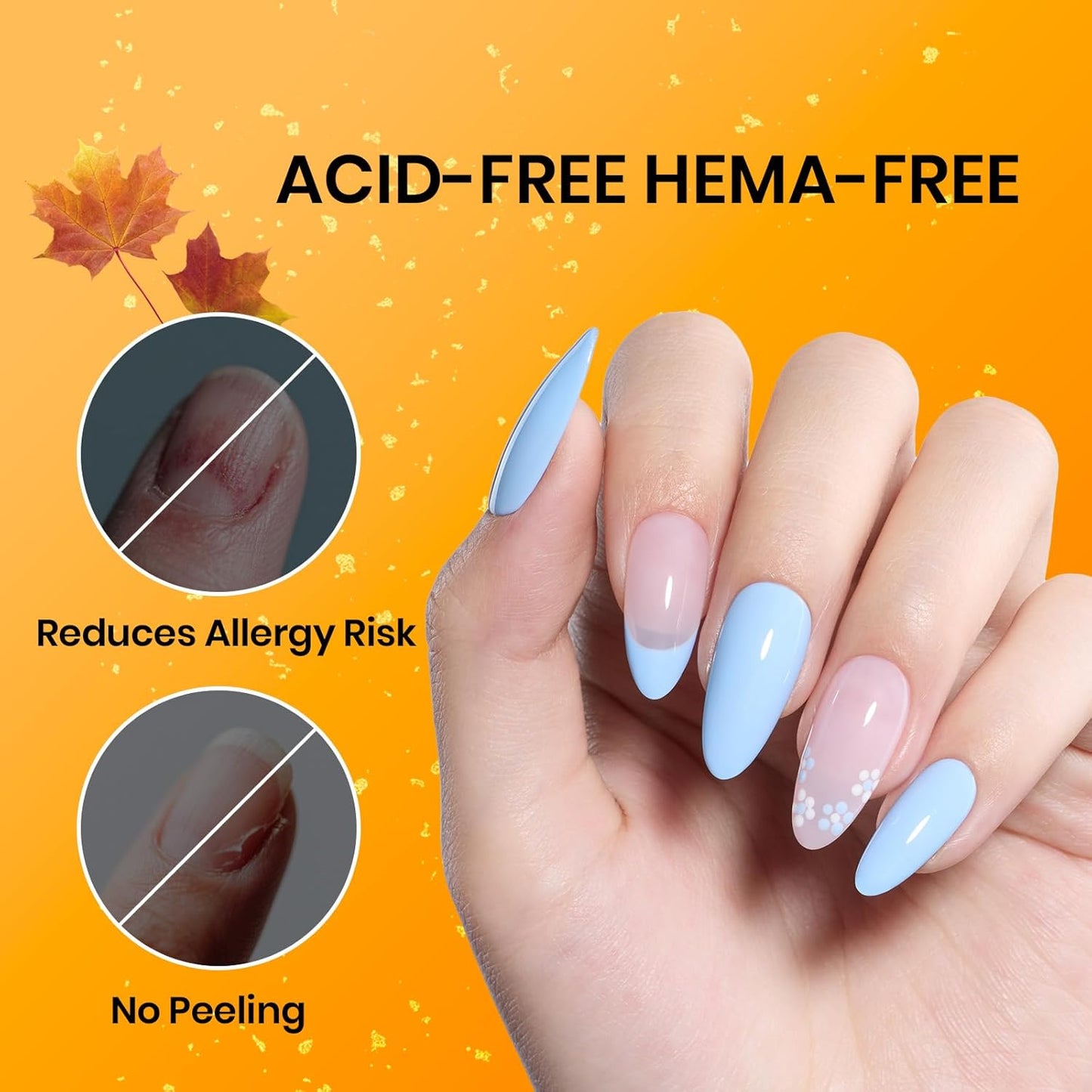 Beetles 15ml Nail Dehydrator and Primer - Acid Free & Hema-Free Natural Prep Dehydrate and Bond Primer for Acrylic Fast Dry Nail Supplies Professional Salons Halloween Set