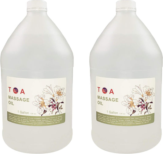 TOA Mineral Oil Body Spa Massage for Therapists Unscented Gallon Bottle (2 GLLONS)