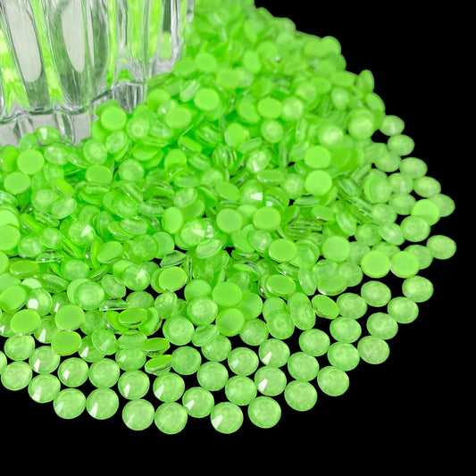 Flatback Glass Rhinestones,Bedazzler Gems 1440pcs Non Hotfix Rhinestones for Nail Charms Crafts Clothes Tumblers,Lime Green Neon,SS20