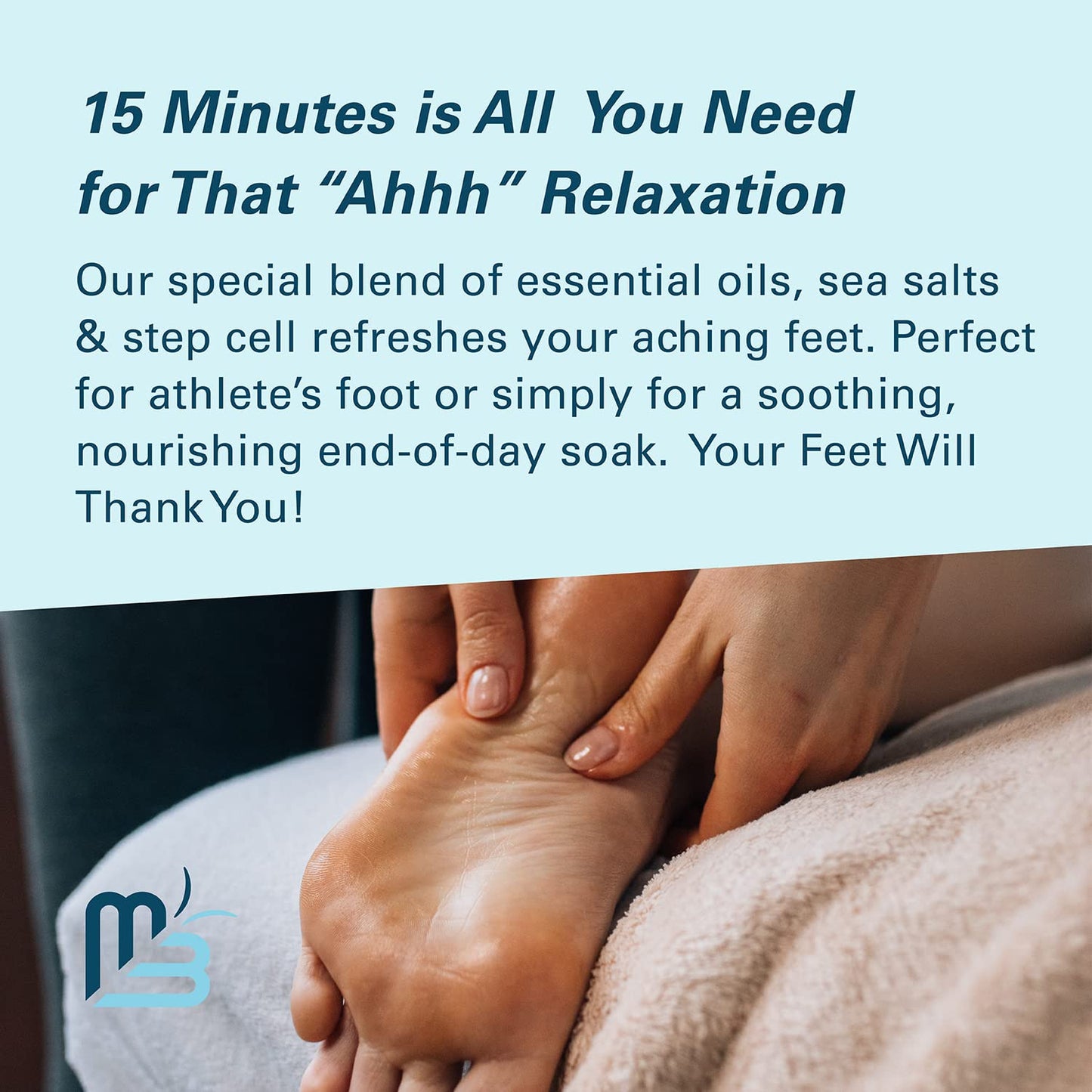 Tea Tree Oil Foot Soak and Epsom Salts for soaking | Foot Spa and Remedy for Athletes Foot, Stinky Feet, and Foot Soak for Dry Cracked Feet | Detox Foot Soak and Tea Tree Oil for Healthy Toenails 16oz