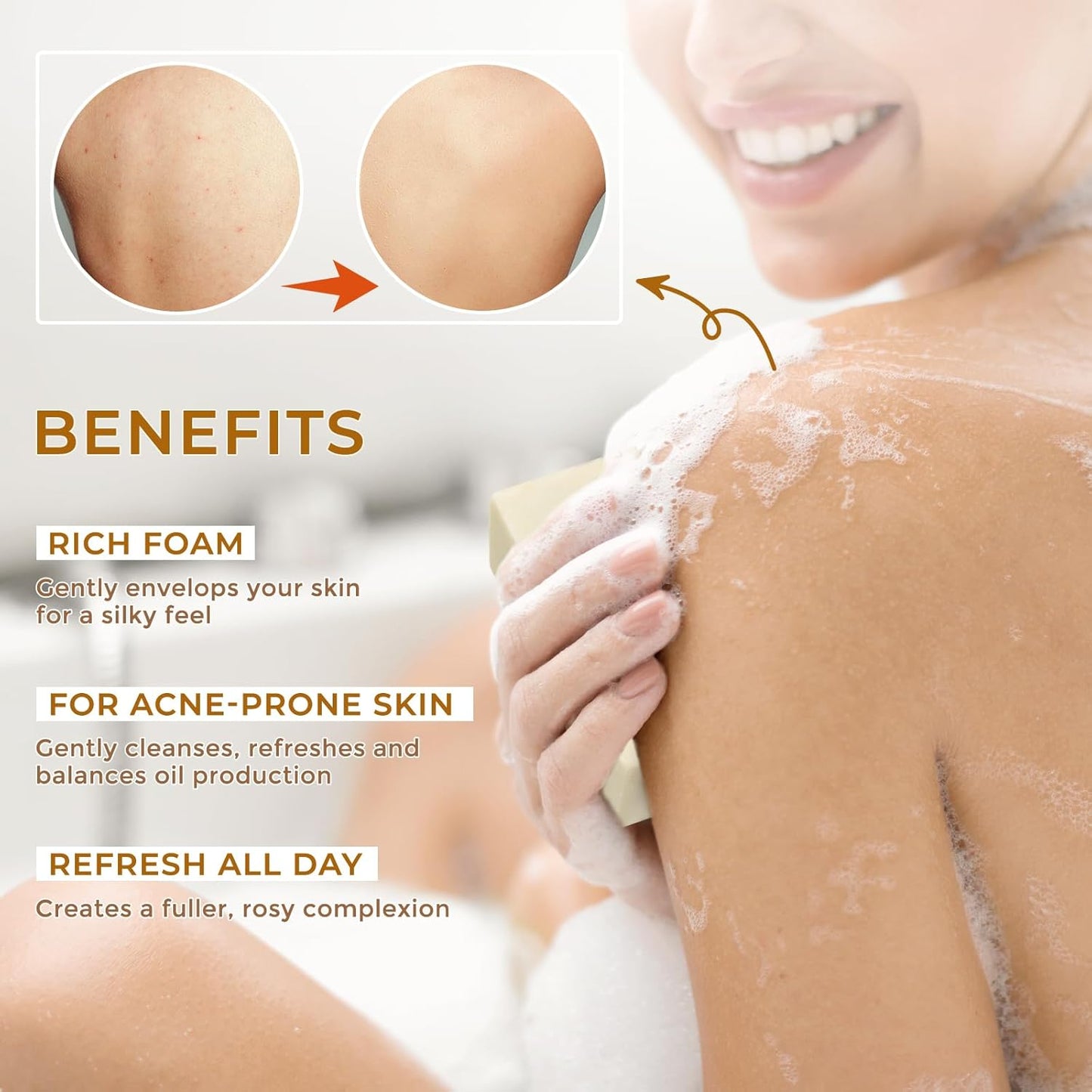 Natural Botanical Bar Soap With Essential Oil, Vitamin E, Pure Plant Oil Bath Body Soap- Lemongrass,Tea Tree, Roman Chamomile Rich Creamy for Men, Women All Skin Type