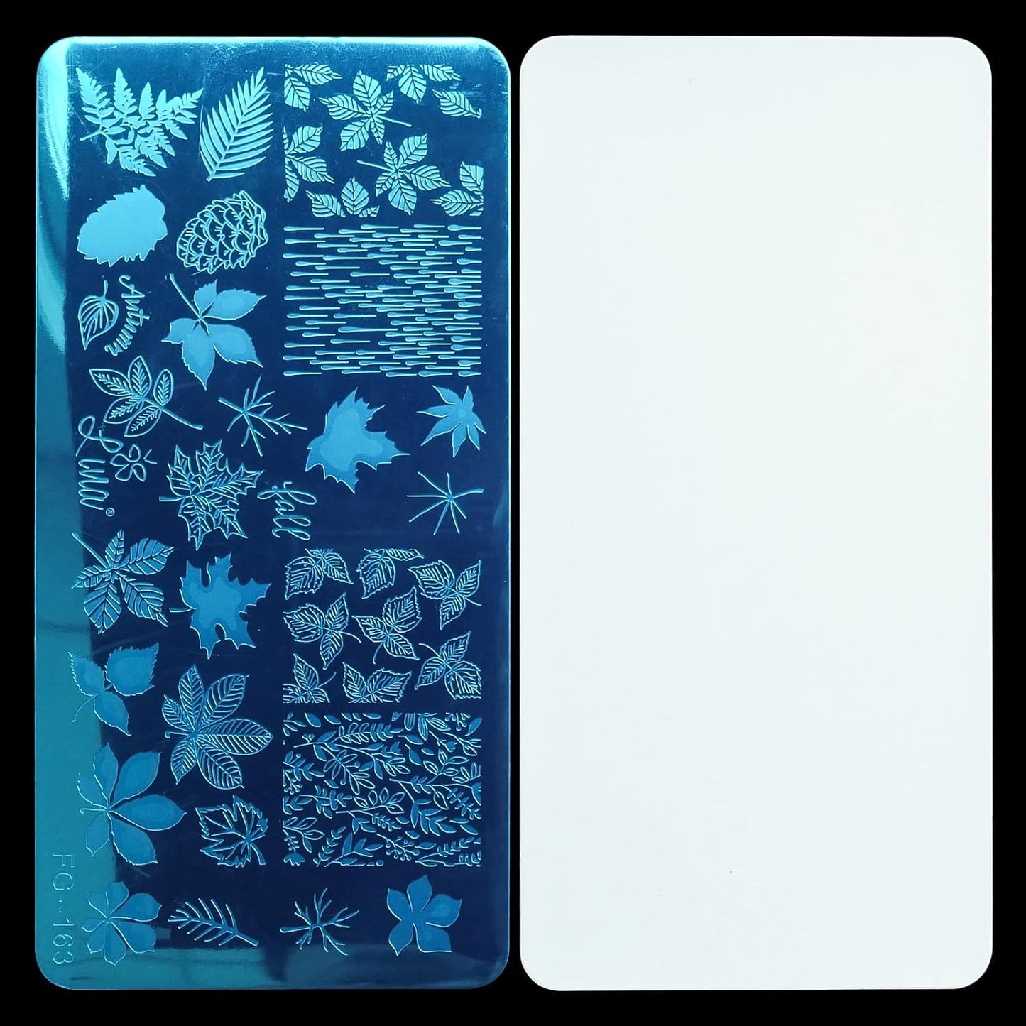 AddFavor Nail Stamper Kit 7pcs Nail Stamping Plates Flower Leaf Maple Nail Stencils with 2 Stamp and 2 Scraper for Home Salon Manicure Design Supplies Tools