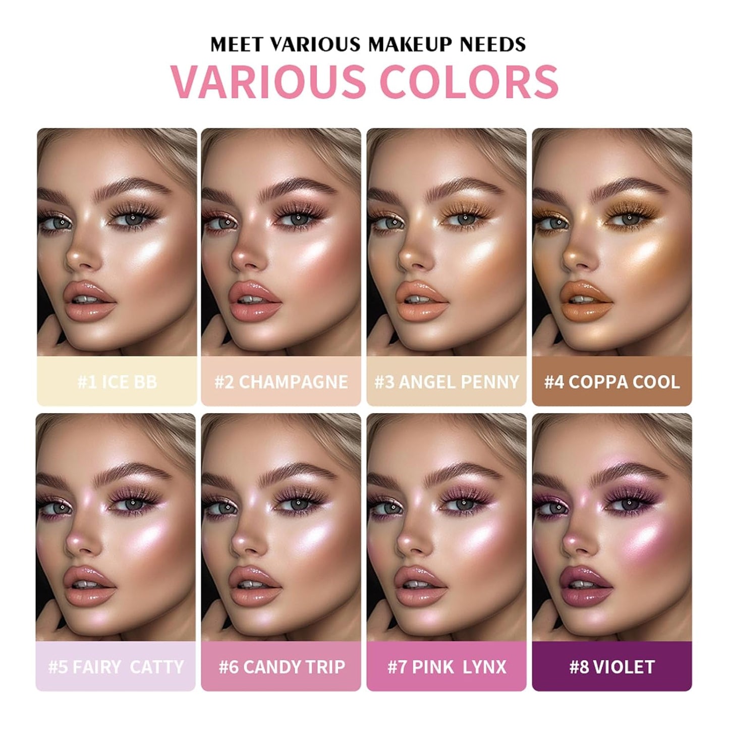 Eyeshadow Stick, Shimmer and Matte Cream Eye Shadow Brightener Sticks Eyeliner Pencil Crayon, Waterproof Long Lasting Eye Highlighter Stick Makeup,0.056 Oz (8-color eyeshadow palette)