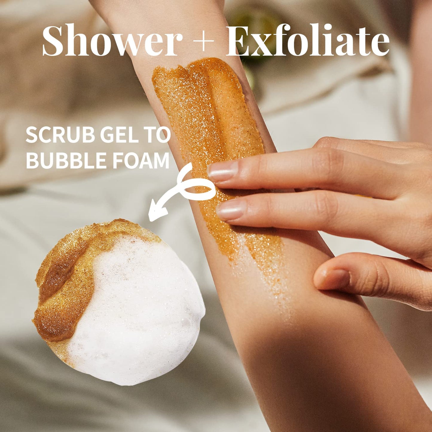 PLU Original Korean Walnut Body Scrub Polish - White Musk - Exfoliating & Moisturizing & Glow - for Acne, Cellulite, Stretch Marks, Spider Veins - Soft Musk Scent, 6.76 oz.