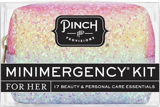 Pinch Provisions Rainbow Minimergency Kit, includes 17 Travel-Sized Cosmetic Essentials, Convenient for Purses, Emergency Beauty Accessories, Gifts for Holiday’s & Birthday’s