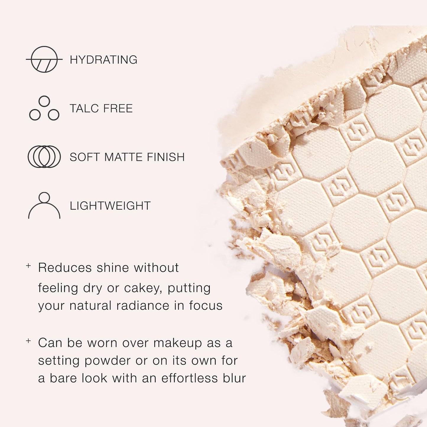 Jouer Soft Focus Hydrate & Setting Powder - Pressed Powder with Matte Finish - Blurring Powder for Fine Lines and Pores - Set Face Makeup Foundation or Concealer - Light