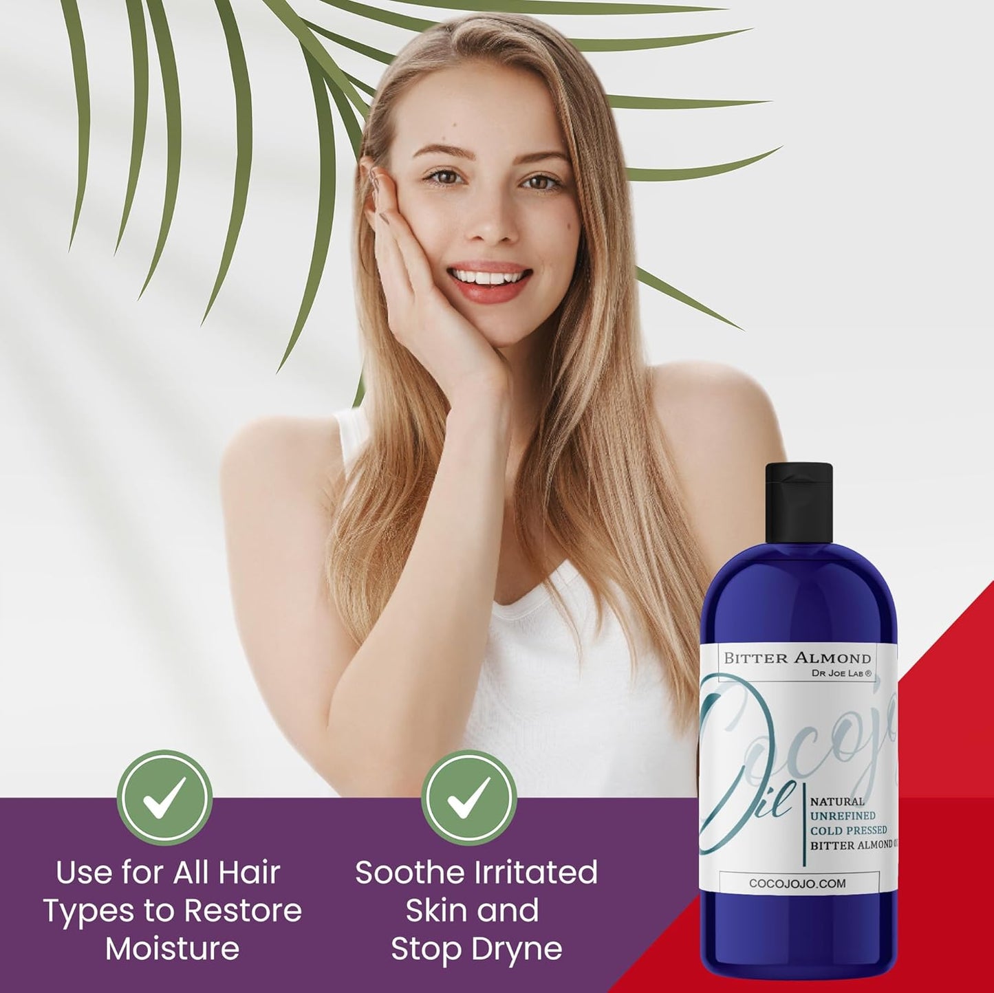 cocojojo Pure Bitter Almond 32 oz 1 Quart Oil Unrefined Cold Pressed Extra Virgin All Natural Perfect for Hair Face Skin Nails