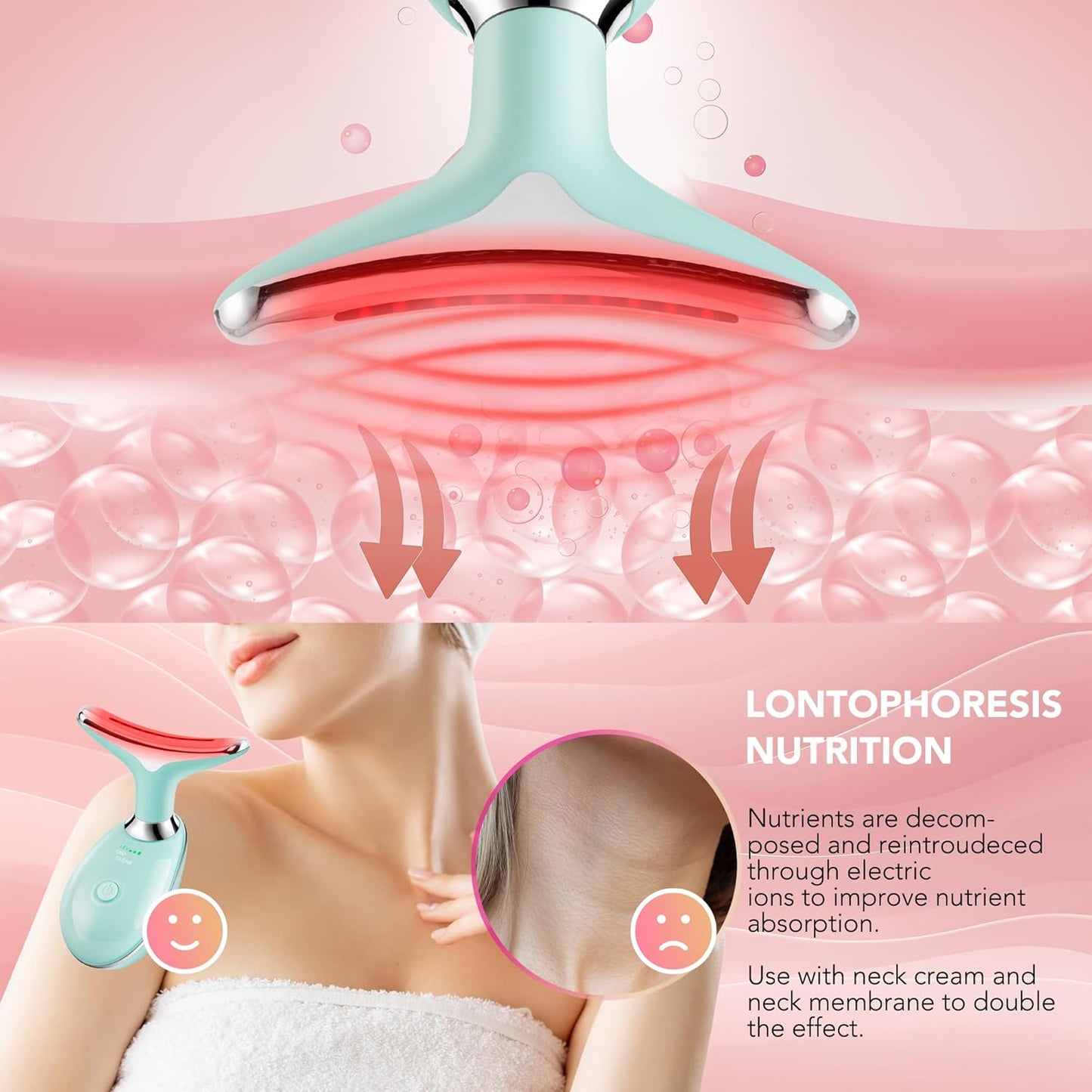 Red-Light-Therapy-for-Face, Facial Massager Wand with 7 Color - Birthday, Christmas, Mothers Day, Valentines Day, Self Care Gifts for Her Women Mom Best Friend Wife Teacher (Emerald Green)