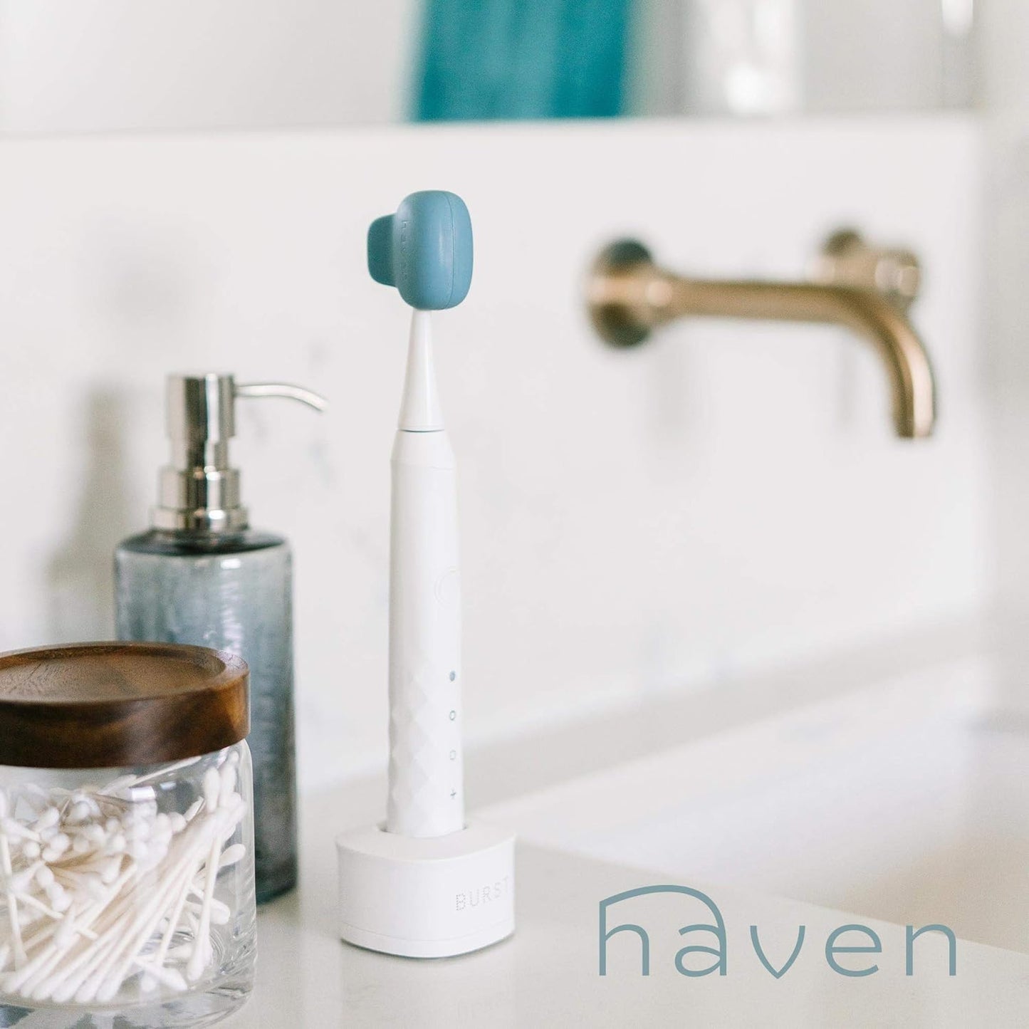 Haven Toothbrush Cover - Fits Electronic and Manual Toothbrushes - Toothbrush Case Holder for Travel - Set of 4 Tooth Brush Protectors (White, Coral, Teal, Charcoal Gray)