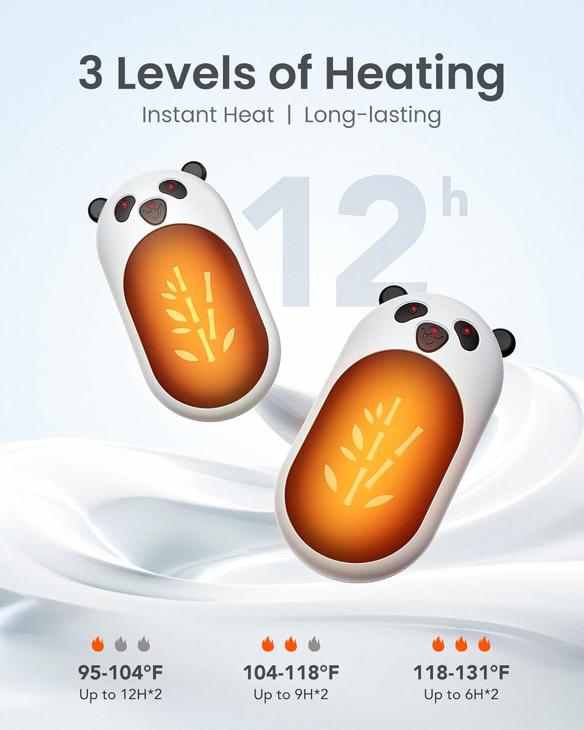 Hand Warmers Rechargeable 2 Pack, 6000mAh Electric Hand Warmer Reusable, 20Hrs Long Heating, Portable Pocket Heater Handwarmer for Women Men, Outdoor Camping, Hunting Gear