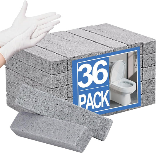 Herda 36 Pack Pumice Stone Toilet Bowl Cleaner, Powerfully Pumice Stone for Cleaning Hard Water Rings, Calcium Buildup, Rust, Pumice Stick for Toilets, Bathtubs, Grills, Swimming Pools, Sinks