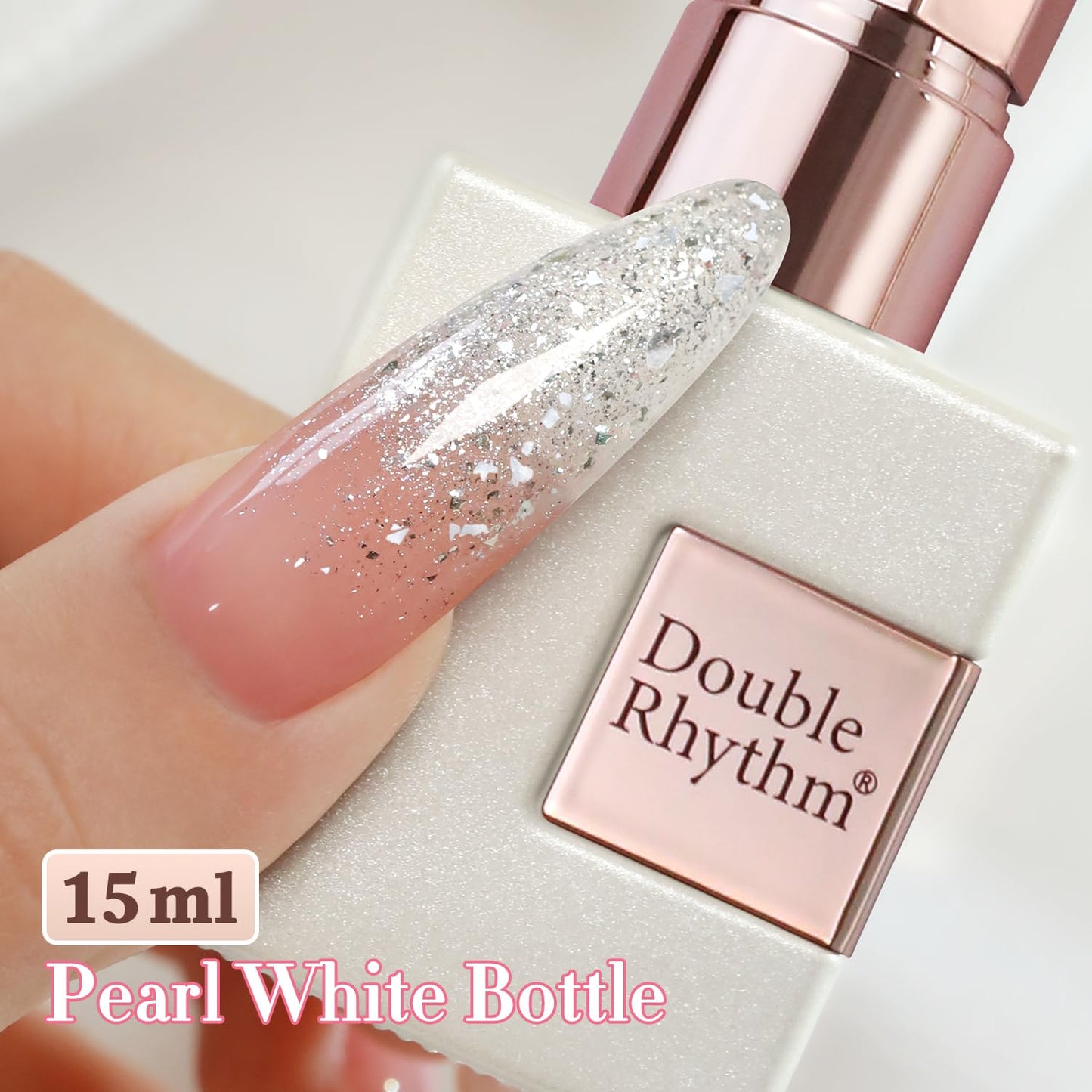 Double Rhythm 0.5Oz Glitter Gel Polish Shimmer Reflective Color for Nail Art Salon DIY Soak Off 15ml Nail Lamp Gel Polish at Home (Clear Silver-B1162)